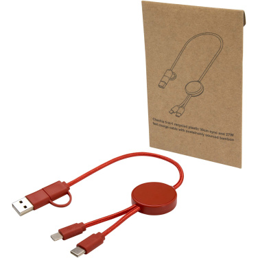 Logotrade promotional item picture of: Citala 5-in-1 recycled plastic 30 cm data sync and 27W fast charge cable
